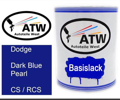 Dodge, Dark Blue Pearl, CS / RCS: 1L Lackdose, von ATW Autoteile West.